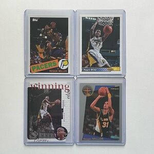 Lot of 4 Reggie Miller Indiana Pacers Basketball Cards